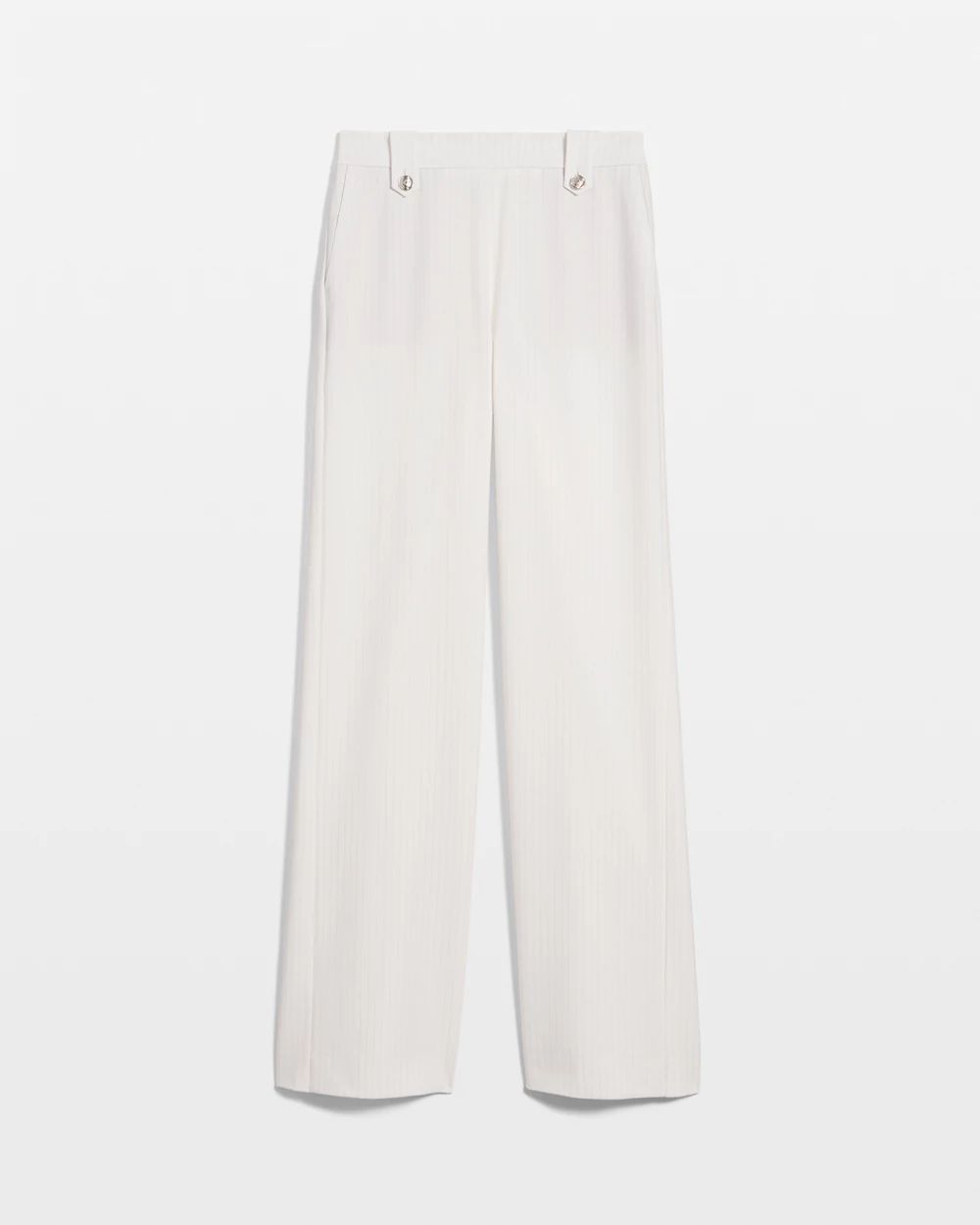 Pinstripe Button-Tab Wide Leg Trouser | White House Black Market